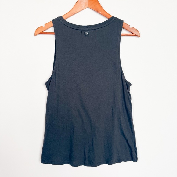 Billabong Small Petite dark gray Aztec embroidered California bohemian tank top - Picture 6 of 13